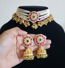 Load image into Gallery viewer, Pachi Kundan Necklace Set With Gold Plating