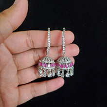 Load image into Gallery viewer, Cz Jhumki With Rhodium Plating