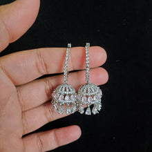 Load image into Gallery viewer, Cz Jhumki With Rhodium Plating