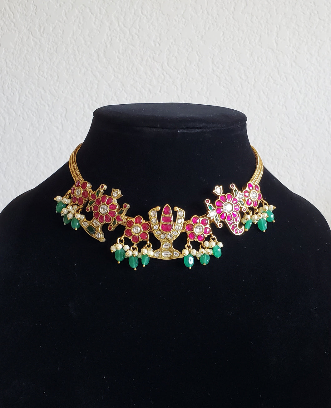 Jadau Kundan Temple Design Necklace