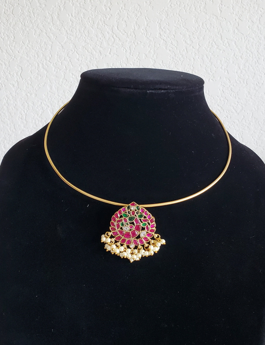 Jadau Kundan Peacock Pendant Hasli