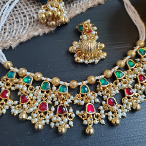 Pachi Kundan Pearl Set With Gold Plating