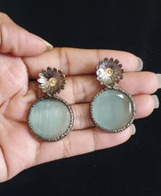 Load image into Gallery viewer, Indo Western Stone Earring With 2 Tone Plating