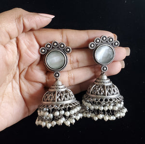 Jhumki With Oxidied Plating