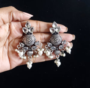 Indo Western Trendy Earring With Oxidised Plating