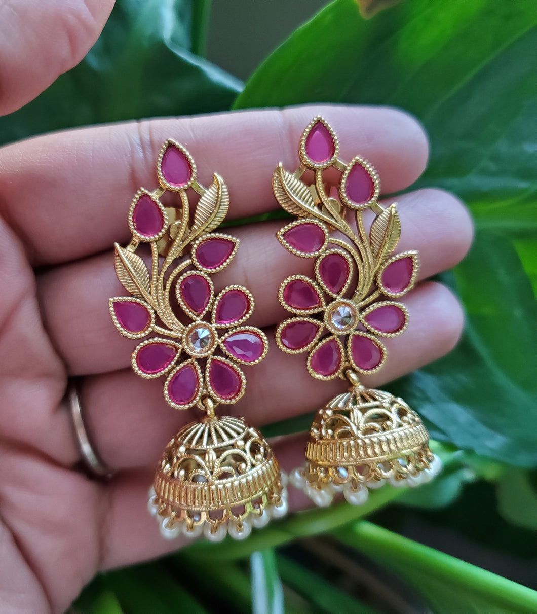 Antique Jhumkis With Gold Plating