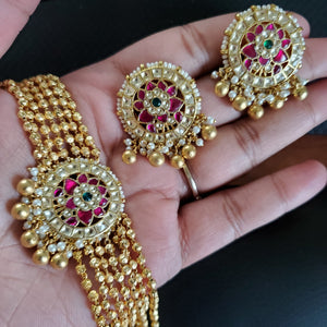 Reserved For Reshma Pachi Kundan Choker Set With Gold Plating