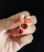 Load image into Gallery viewer, Anu Ch American Diamond Hoops With Gold Plating