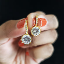 Load image into Gallery viewer, Anu Ch American Diamond Hoops With Gold Plating