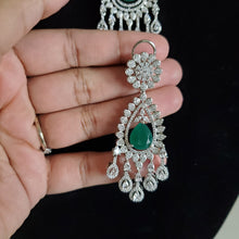 Load image into Gallery viewer, Suneetha Cubic Zirconia Classic Necklace With Rhodium Plating Green