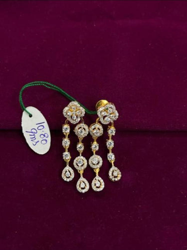 PREORDER 92.5 Silver Cz Earrings With Gold Plating