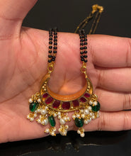 Load image into Gallery viewer, Hard Gold Plated Kundan Reversible Pendant Mangalsutra