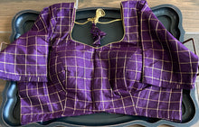 Load image into Gallery viewer, Pure Raw Silk Deep Purple Checks Blouse