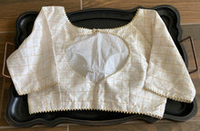 Load image into Gallery viewer, Pure Raw Silk White Checks Blouse