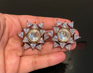 Reserved For Kanchana and Likhita P Kundan Star Shaped Studs With Victorian Fimish