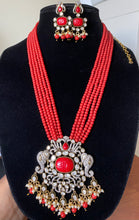 Load image into Gallery viewer, Mahika T Coral Long Pearl Maala Set