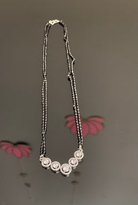 Reserved For Nagini Mandapati Cz Classic Mangalsutra With Silver Plating