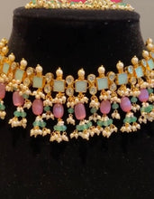 Load image into Gallery viewer, Reserved For Bindu Panyala  Hard Gold Plated Kundan Necklace Set